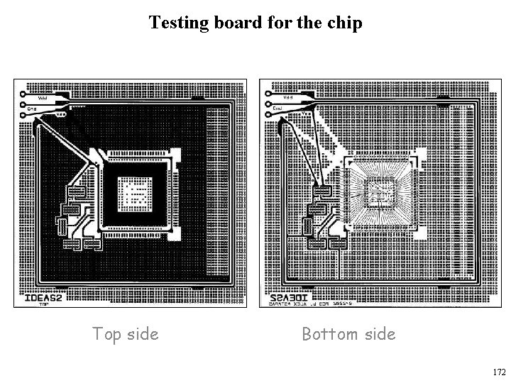 Testing board for the chip Top side Bottom side 172 