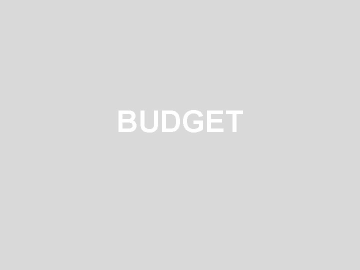 BUDGET 