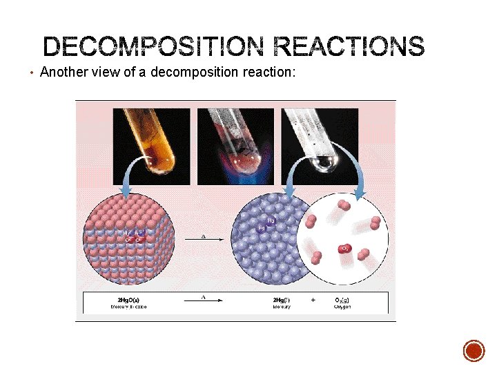  • Another view of a decomposition reaction: 