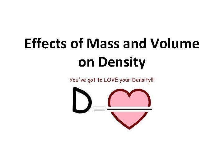 Effects of Mass and Volume on Density 