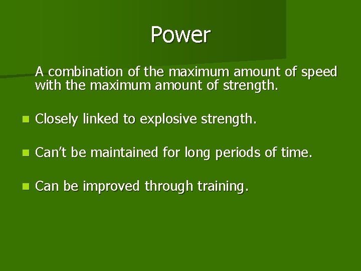 Power A combination of the maximum amount of speed with the maximum amount of Power A combination of the maximum amount of speed with the maximum amount of