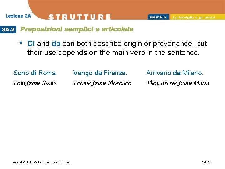  • Di and da can both describe origin or provenance, but their use