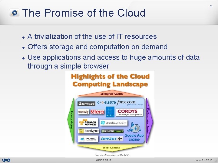 3 The Promise of the Cloud l l l A trivialization of the use