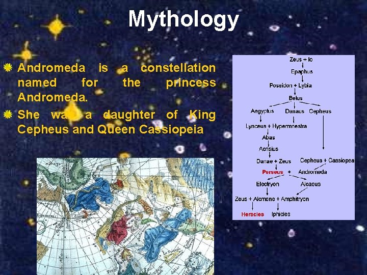 Mythology Andromeda is a constellation named for the princess Andromeda. She was a daughter