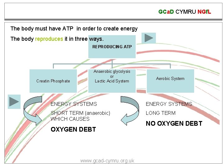 GCa. D CYMRU NGf. L The body must have ATP in order to create