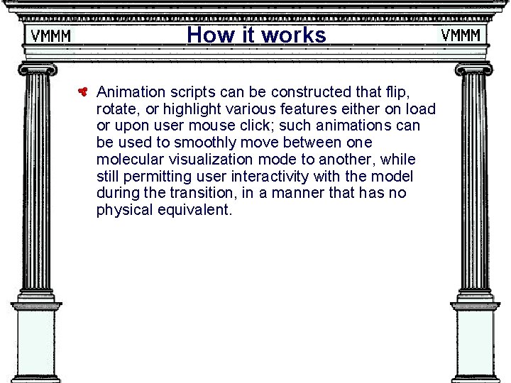 How it works Animation scripts can be constructed that flip, rotate, or highlight various