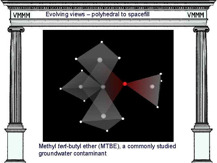 Evolving views – polyhedral to spacefill Methyl tert-butyl ether (MTBE), a commonly studied groundwater