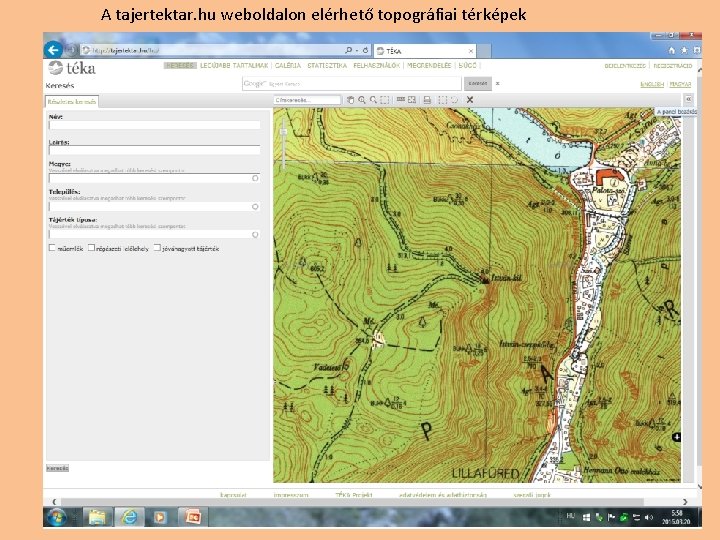 A tajertektar. hu weboldalon elérhető topográfiai térképek 
