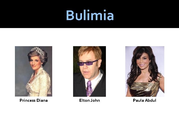Bulimia Princess Diana Elton John Paula Abdul 