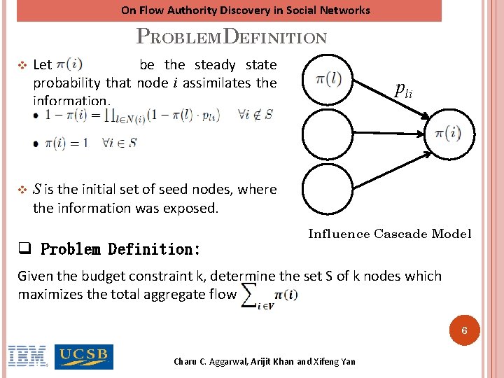 On Flow Authority Discovery in Social Networks PROBLEM DEFINITION v v Let be the On Flow Authority Discovery in Social Networks PROBLEM DEFINITION v v Let be the