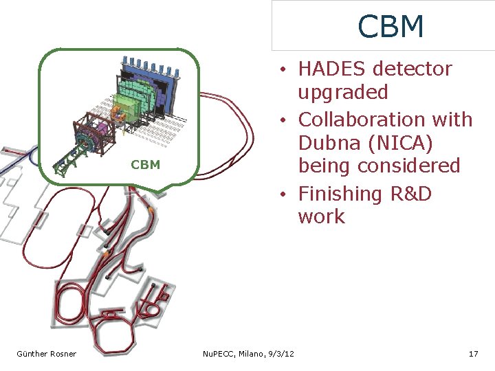 CBM Günther Rosner • HADES detector upgraded • Collaboration with Dubna (NICA) being considered