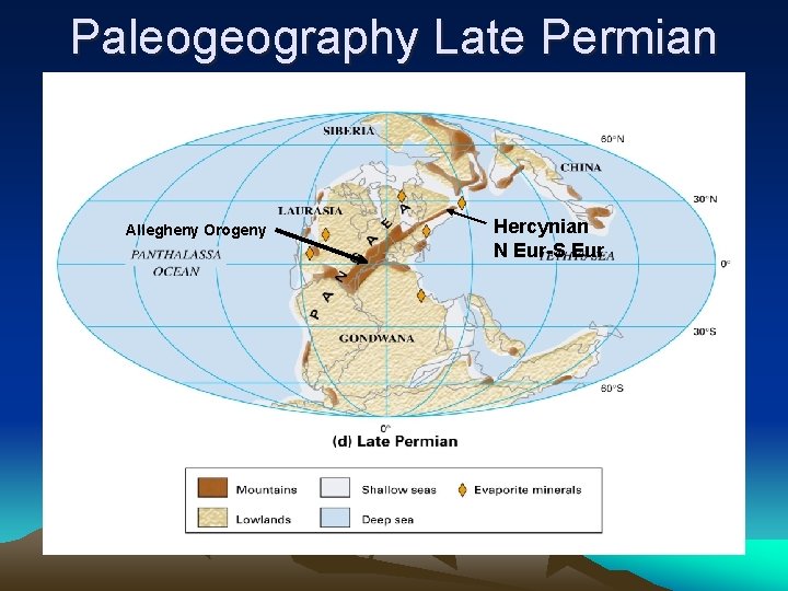 Paleogeography Late Permian Allegheny Orogeny Hercynian N Eur-S Eur 