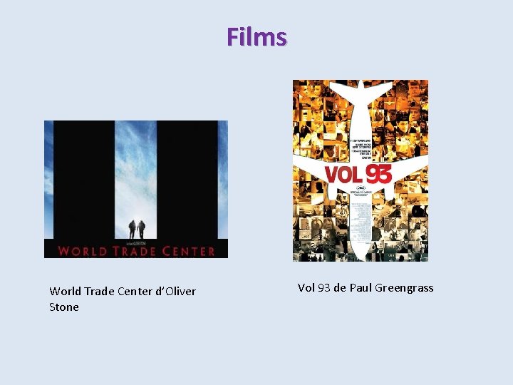 Films World Trade Center d’Oliver Stone Vol 93 de Paul Greengrass 