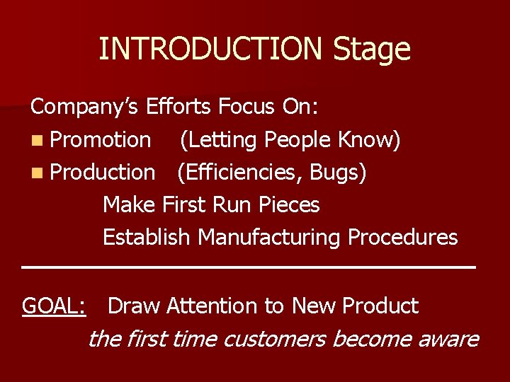 INTRODUCTION Stage Company’s Efforts Focus On: n Promotion (Letting People Know) n Production (Efficiencies,
