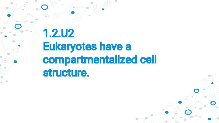 1. 2. U 2 Eukaryotes have a compartmentalized cell structure. 
