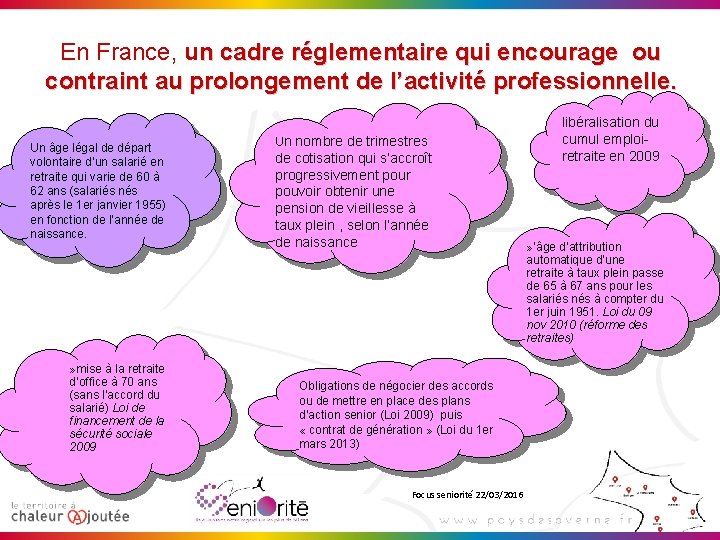 En France, un cadre réglementaire qui encourage ou contraint au prolongement de l’activité professionnelle.