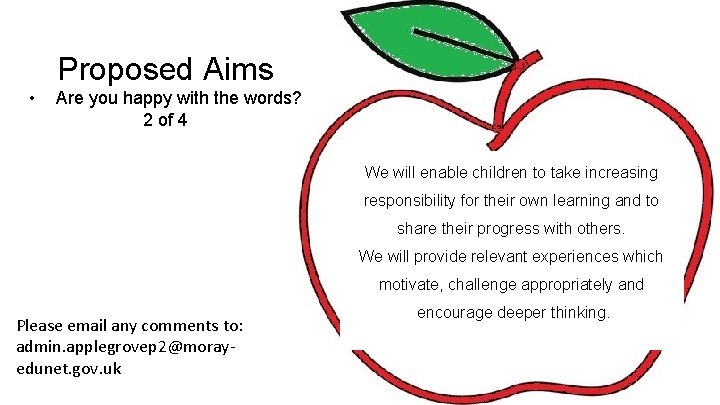 Proposed Aims • Are you happy with the words? 2 of 4 We will