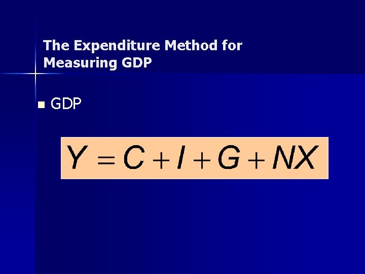 The Expenditure Method for Measuring GDP n GDP 