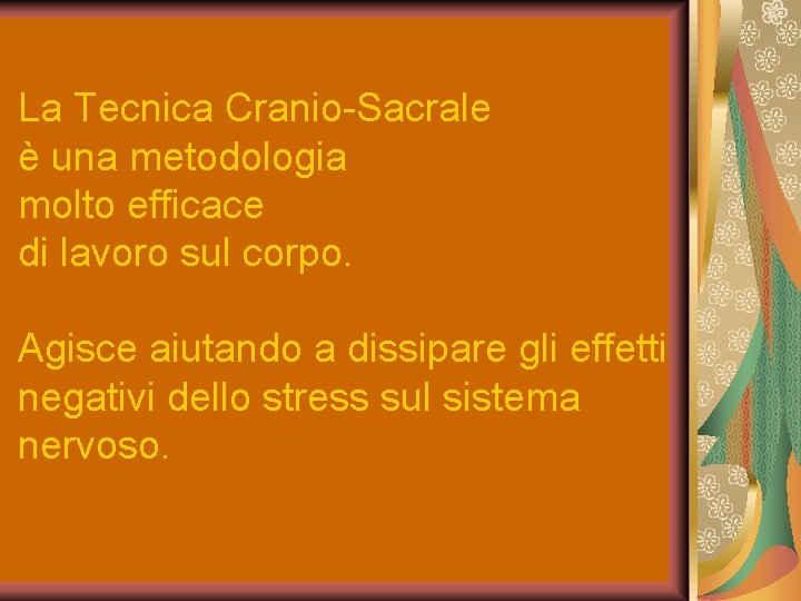 La Tecnica Cranio-Sacrale è una metodologia molto efficace di lavoro sul corpo. Agisce aiutando