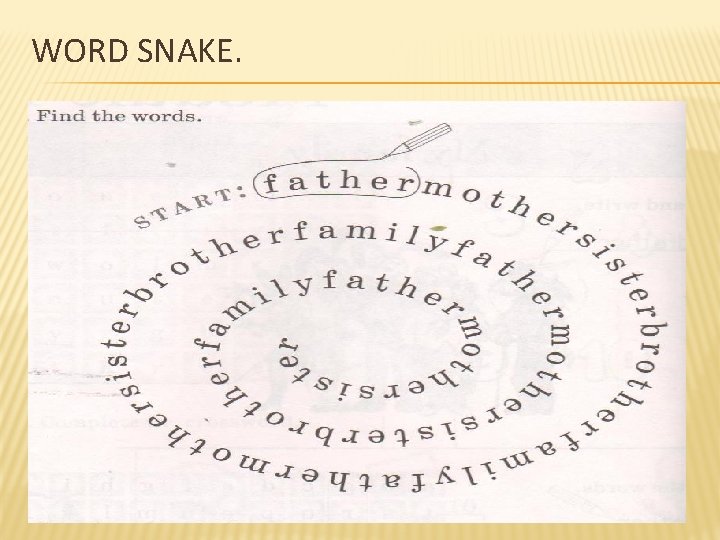 WORD SNAKE. 
