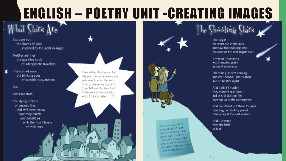 ENGLISH – POETRY UNIT -CREATING IMAGES 