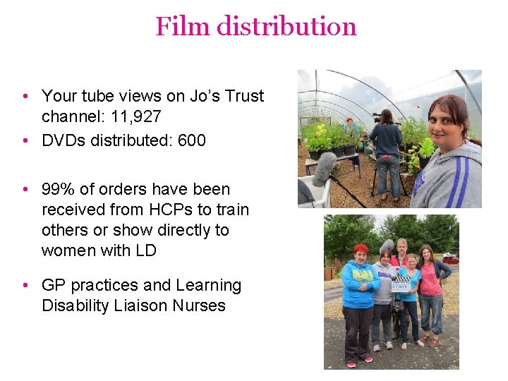 Film distribution National • Your tube views on Jo’s Trust channel: 11, 927 •