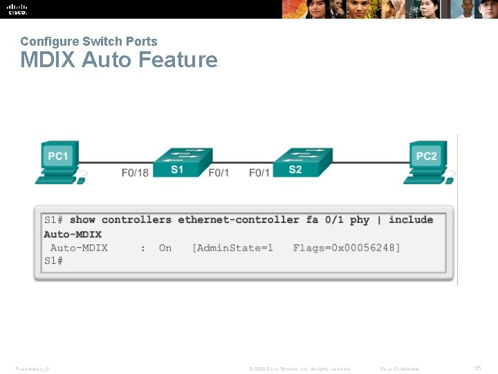 Configure Switch Ports MDIX Auto Feature Presentation_ID © 2008 Cisco Systems, Inc. All rights