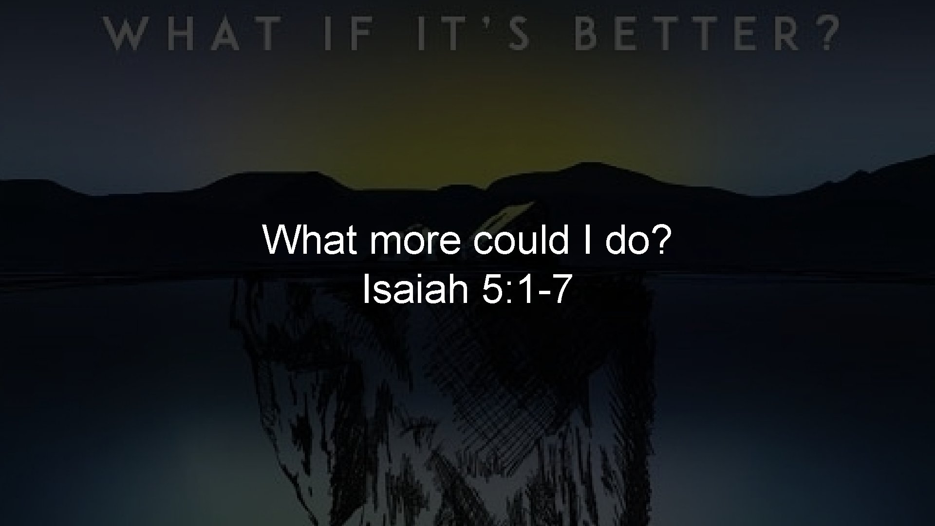 What more could I do? Isaiah 5: 1 -7 