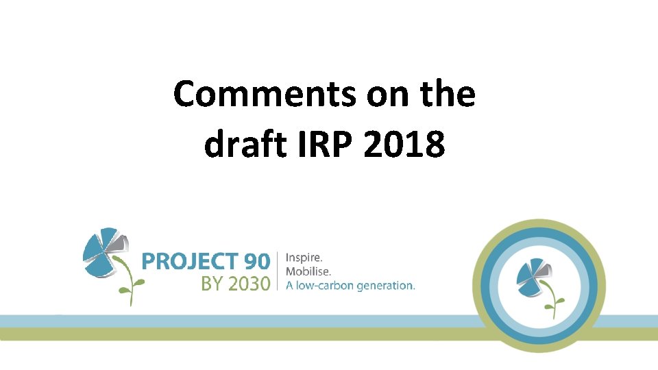 Comments on the draft IRP 2018 