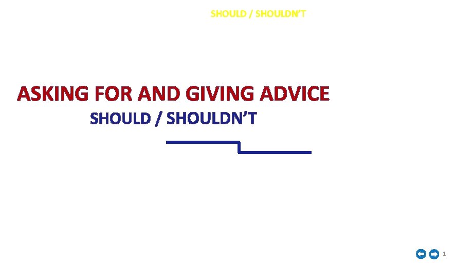 İNGİLİZCE ASKING FOR AND GIVING ADVICE SHOULD / SHOULDN’T 1 
