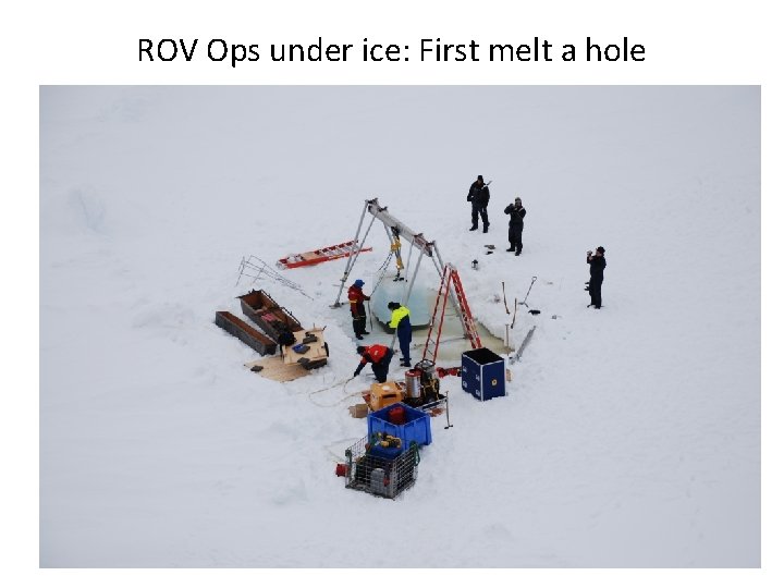 ROV Ops under ice: First melt a hole 