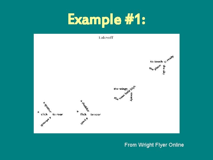 Example #1: From Wright Flyer Online 