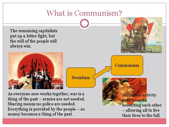 What is Communism? The remaining capitalists put up a bitter fight, but the will