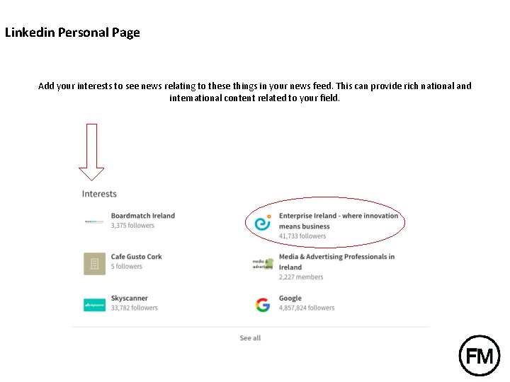 Linkedin Personal Page Add your interests to see news relating to these things in