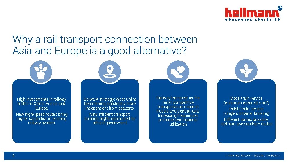 Why a rail transport connection between Asia and Europe is a good alternative? 2