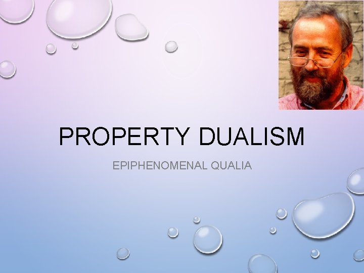 PROPERTY DUALISM EPIPHENOMENAL QUALIA 
