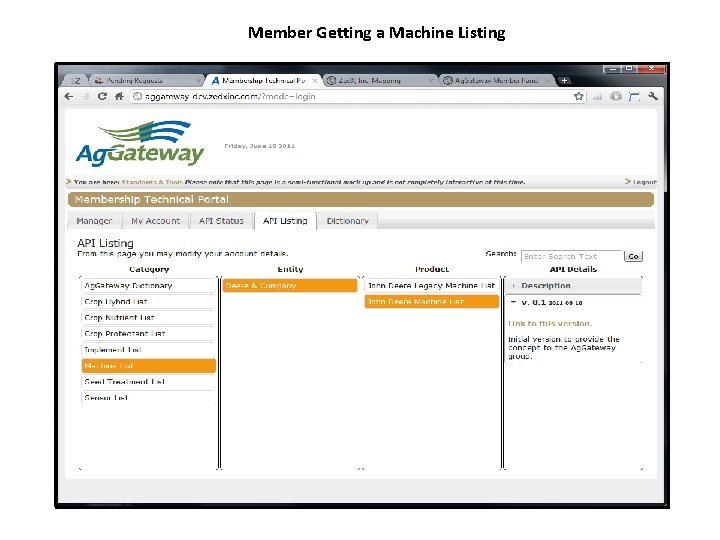 Member Getting a Machine Listing 