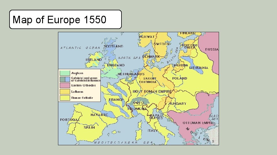 Map of Europe 1550 