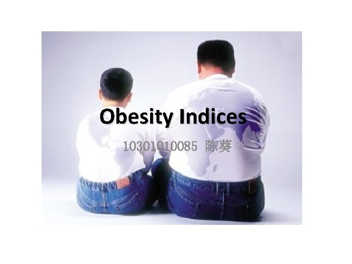 Obesity Indices 10301010085 陈葵 