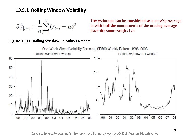 13. 5. 1 Rolling Window Volatility The estimator can be considered as a moving