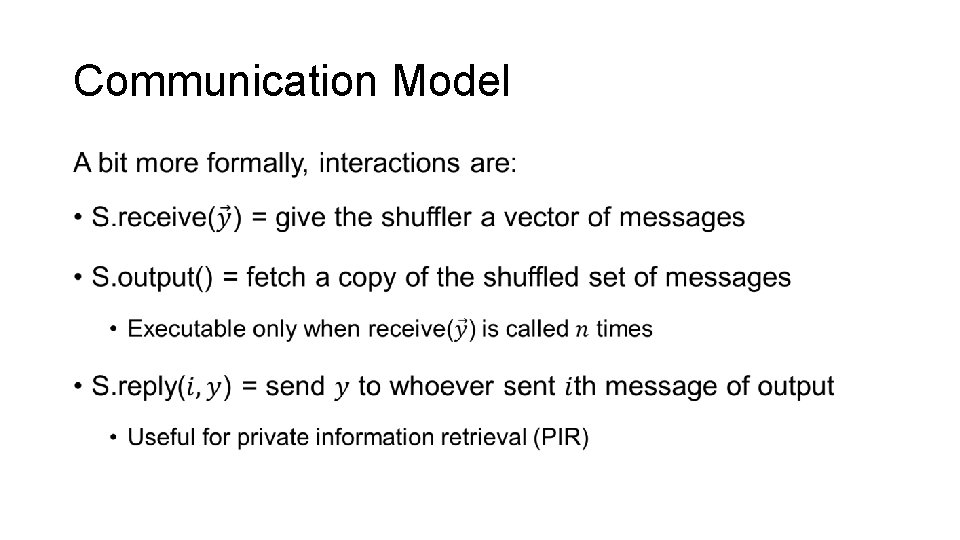 Communication Model • 