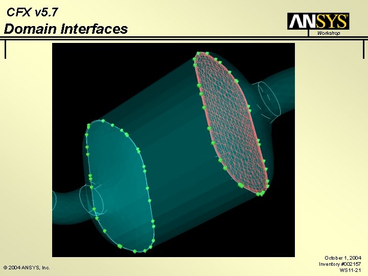 CFX v 5. 7 Domain Interfaces © 2004 ANSYS, Inc. Workshop October 1, 2004