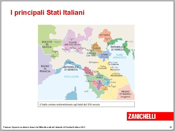 I principali Stati Italiani Paolucci, Signorini La storia in tasca. Dal Mille alla metà