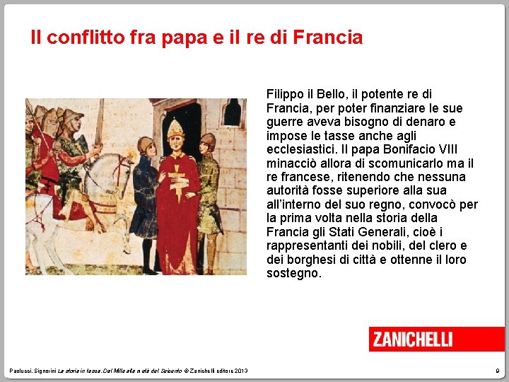 Il conflitto fra papa e il re di Francia Filippo il Bello, il potente