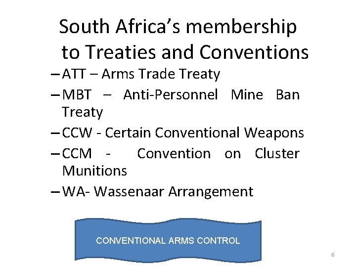 South Africa’s membership to Treaties and Conventions – ATT – Arms Trade Treaty – South Africa’s membership to Treaties and Conventions – ATT – Arms Trade Treaty –