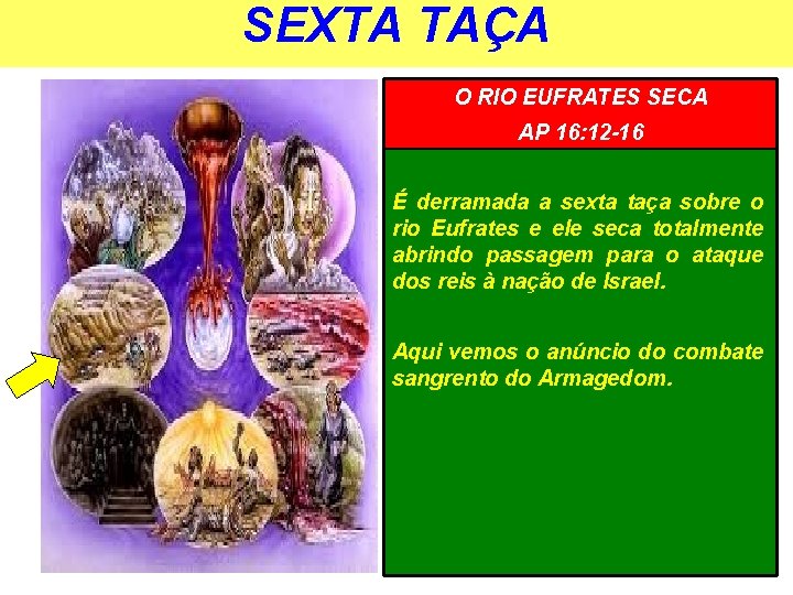SEXTA TAÇA O RIO EUFRATES SECA AP 16: 12 -16 É derramada a sexta SEXTA TAÇA O RIO EUFRATES SECA AP 16: 12 -16 É derramada a sexta