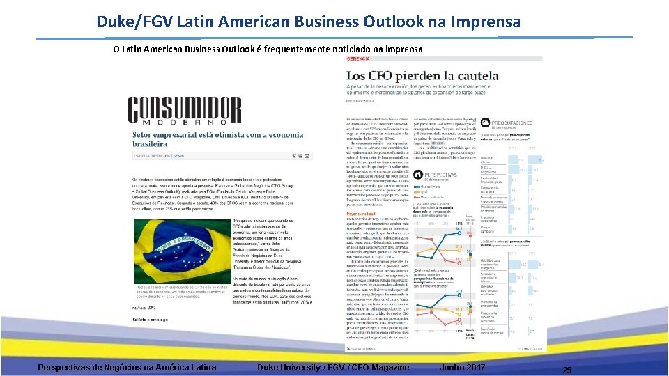 Duke/FGV Latin American Business Outlook na Imprensa O Latin American Business Outlook é frequentemente