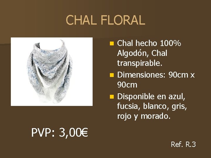 CHAL FLORAL Chal hecho 100% Algodón, Chal transpirable. n Dimensiones: 90 cm x 90