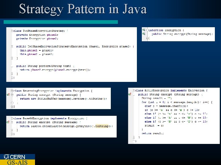 Strategy Pattern in Java CERN GS-AIS 