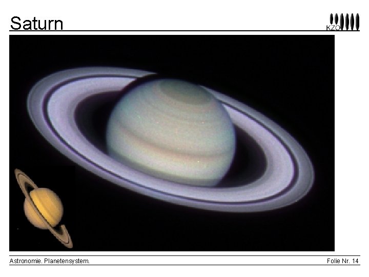 Saturn Astronomie. Planetensystem. Folie Nr. 14 